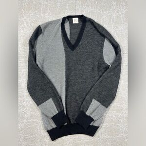 Jason WU For TSE Cashmere Metallic Color Block V-Neck Sweater Womens Size XL